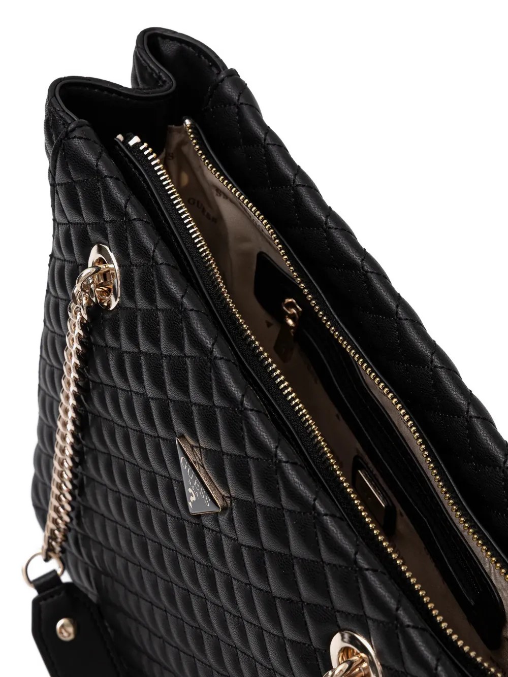 Guess Usa Everlee Quilted Shoulder Bag In Black