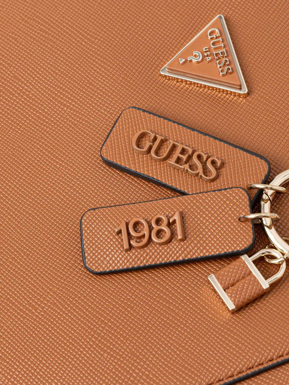 Guess Usa Noelle Ii Logo-charm Tote Bag In Brown