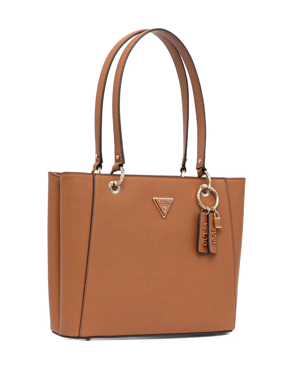 Guess Usa Noelle Ii Logo-charm Tote Bag In Brown
