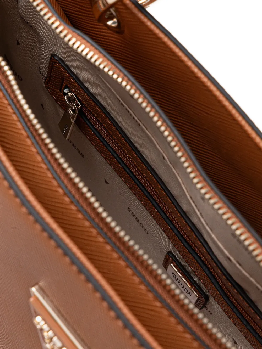 Guess Usa Noelle Ii Logo-charm Tote Bag In Brown