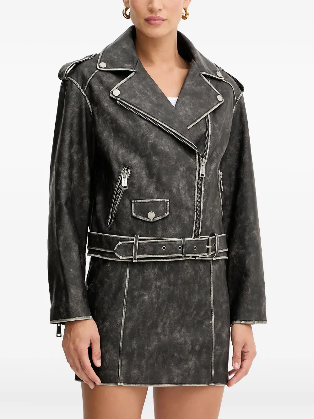 GUESS USA chamarra con cinturón y cierre | gris | Image 1