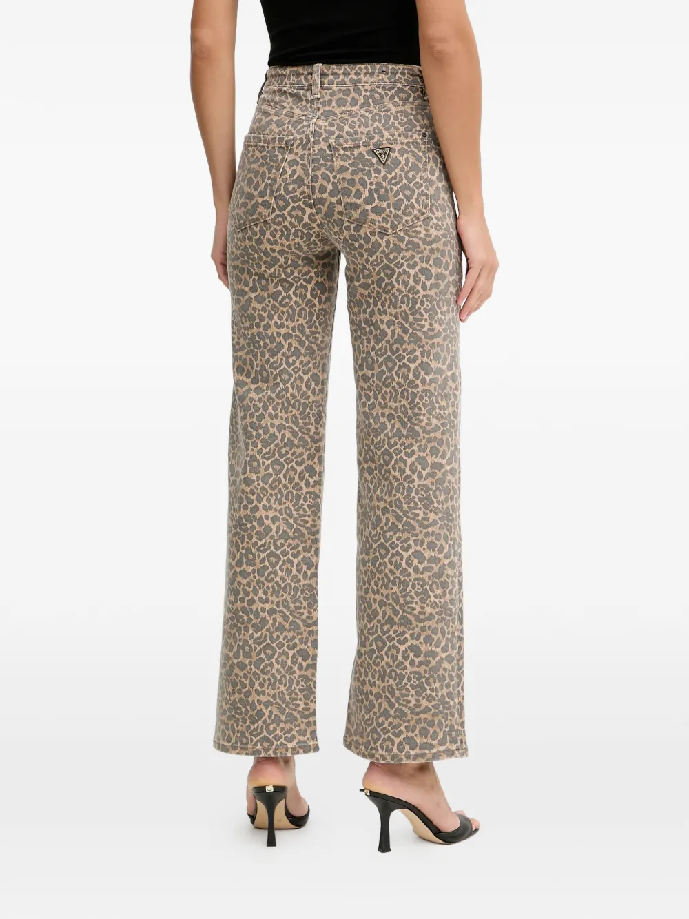 Guess Usa Leopard-print Jeans In Neutral