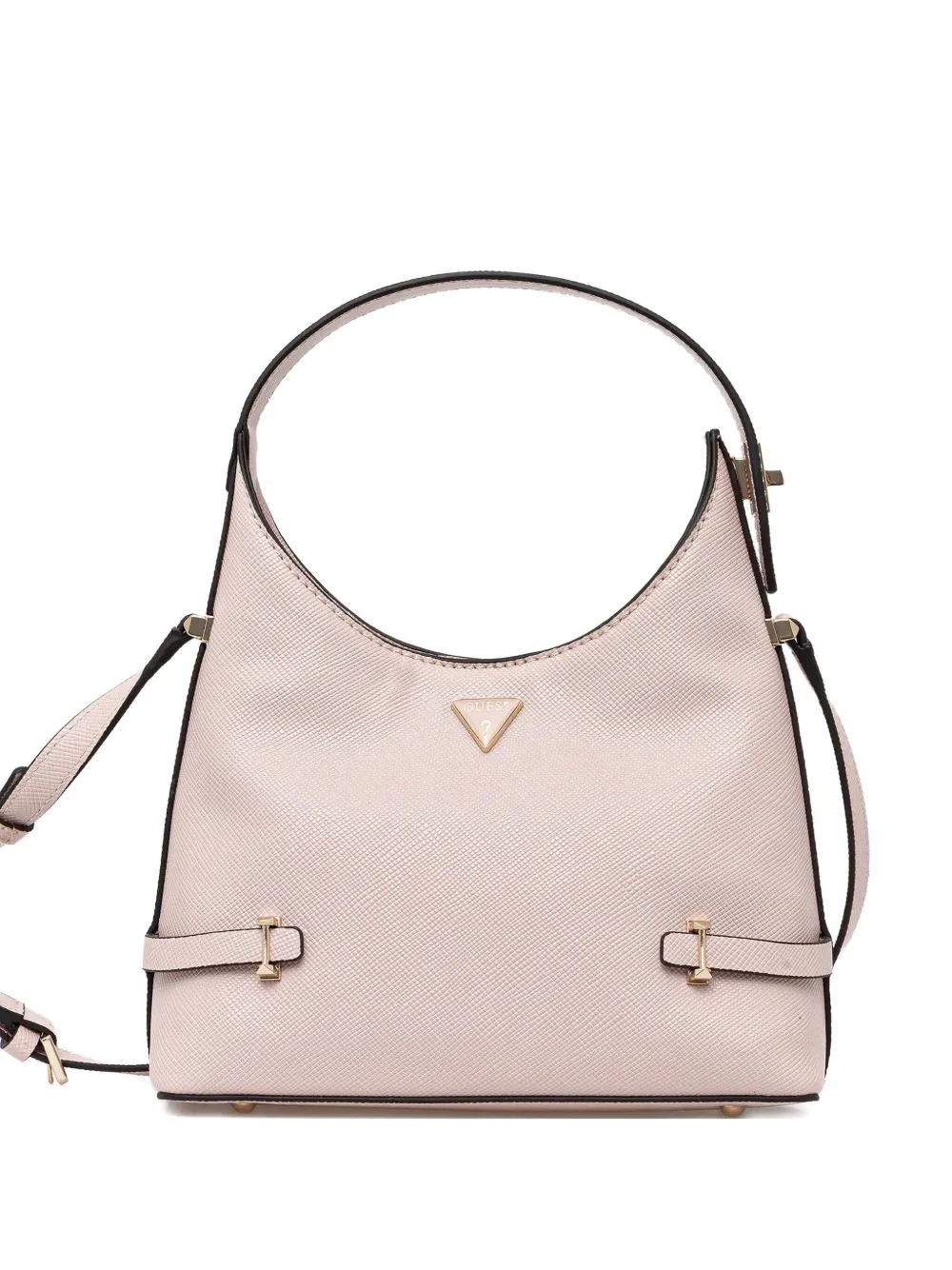 Guess Usa Mini Rosalba Triangle-logo Satchel In Pink
