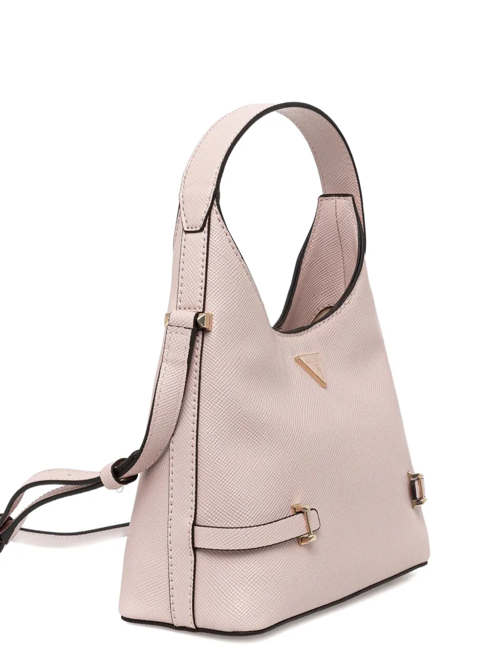 Guess Usa Mini Rosalba Triangle-logo Satchel In Pink