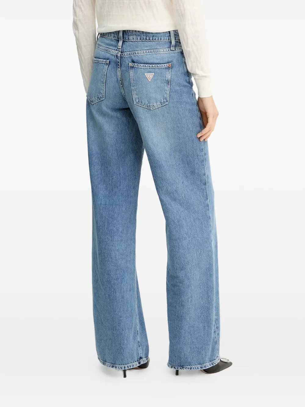 Guess Usa Triangle-logo Jeans In Blue