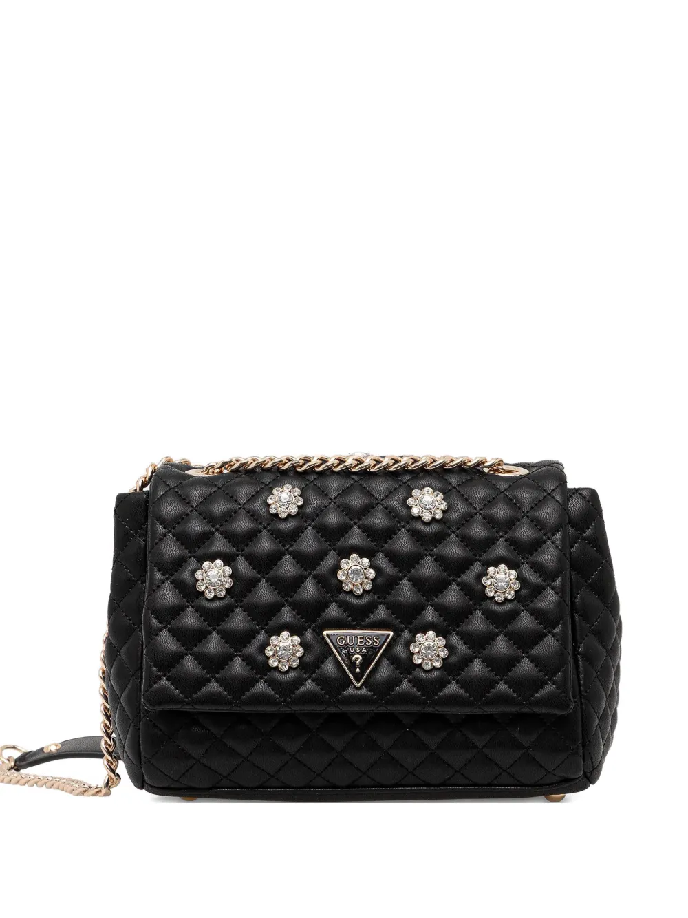 GUESS USA quilted floral cross body bag - Nero
