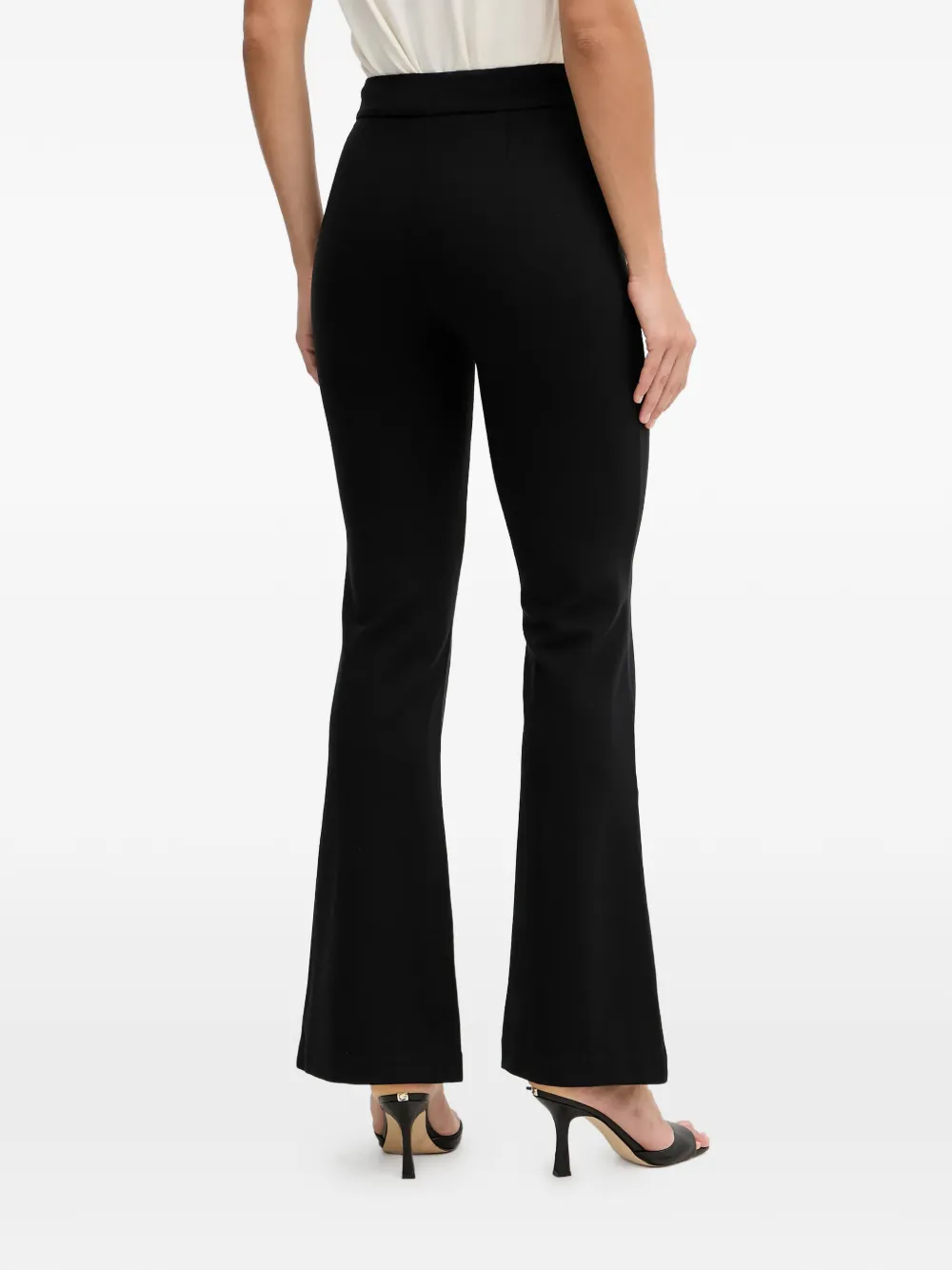 Guess Usa Button Flared Trousers In Black