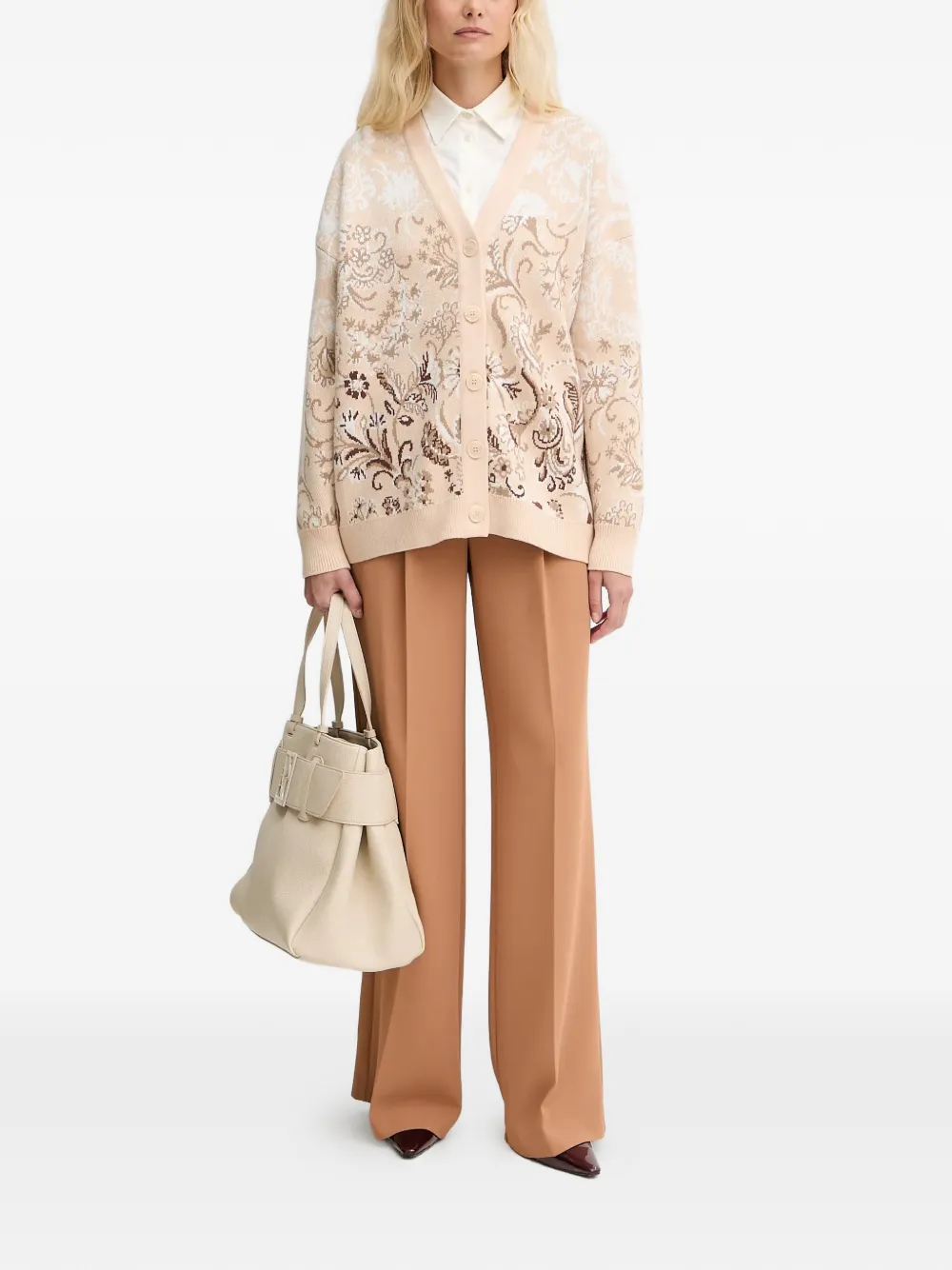 Guess Usa Floral-print Cardigan In Pink