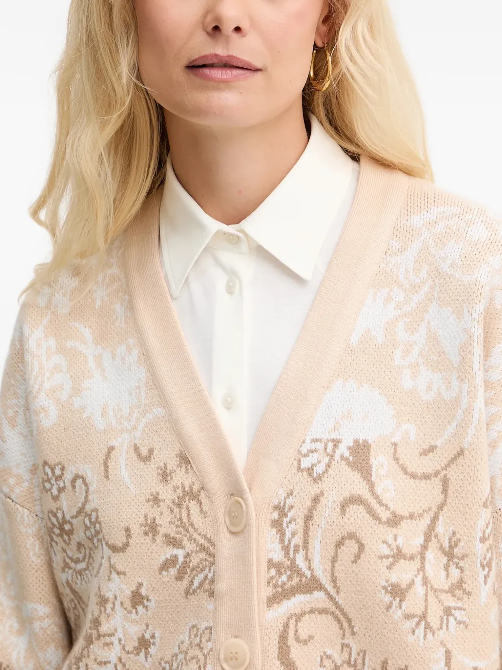 Guess Usa Floral-print Cardigan In Pink