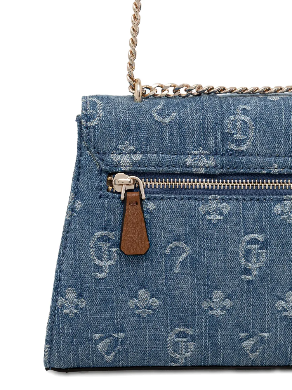 Guess Usa Logo-plaque Chain Satchel Bag In Multi