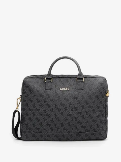 GUESS USA monogram top handle laptop bag