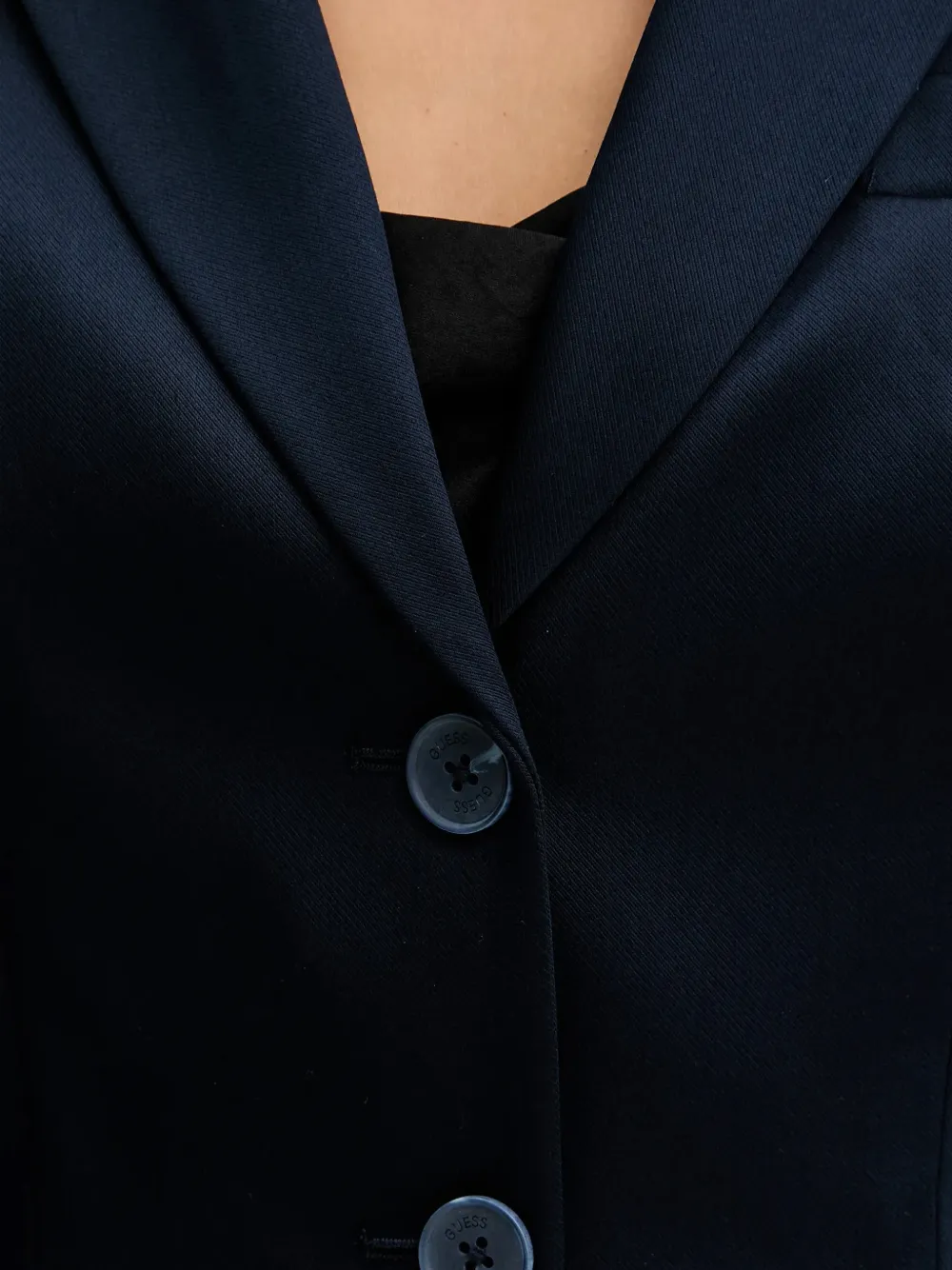 Guess Usa Single-breasted Cropped Blazer In Blue