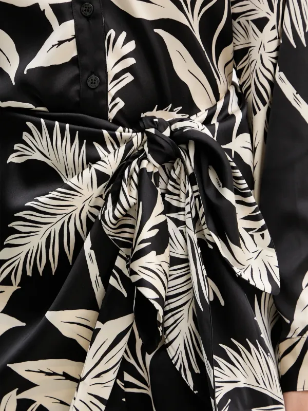 GUESS USA Alya Floral Tie Mini Dress | Black | FARFETCH