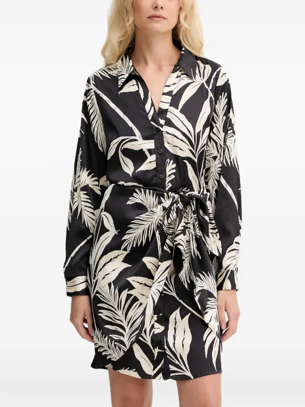 GUESS USA Alya Floral Tie Mini Dress | Black | FARFETCH