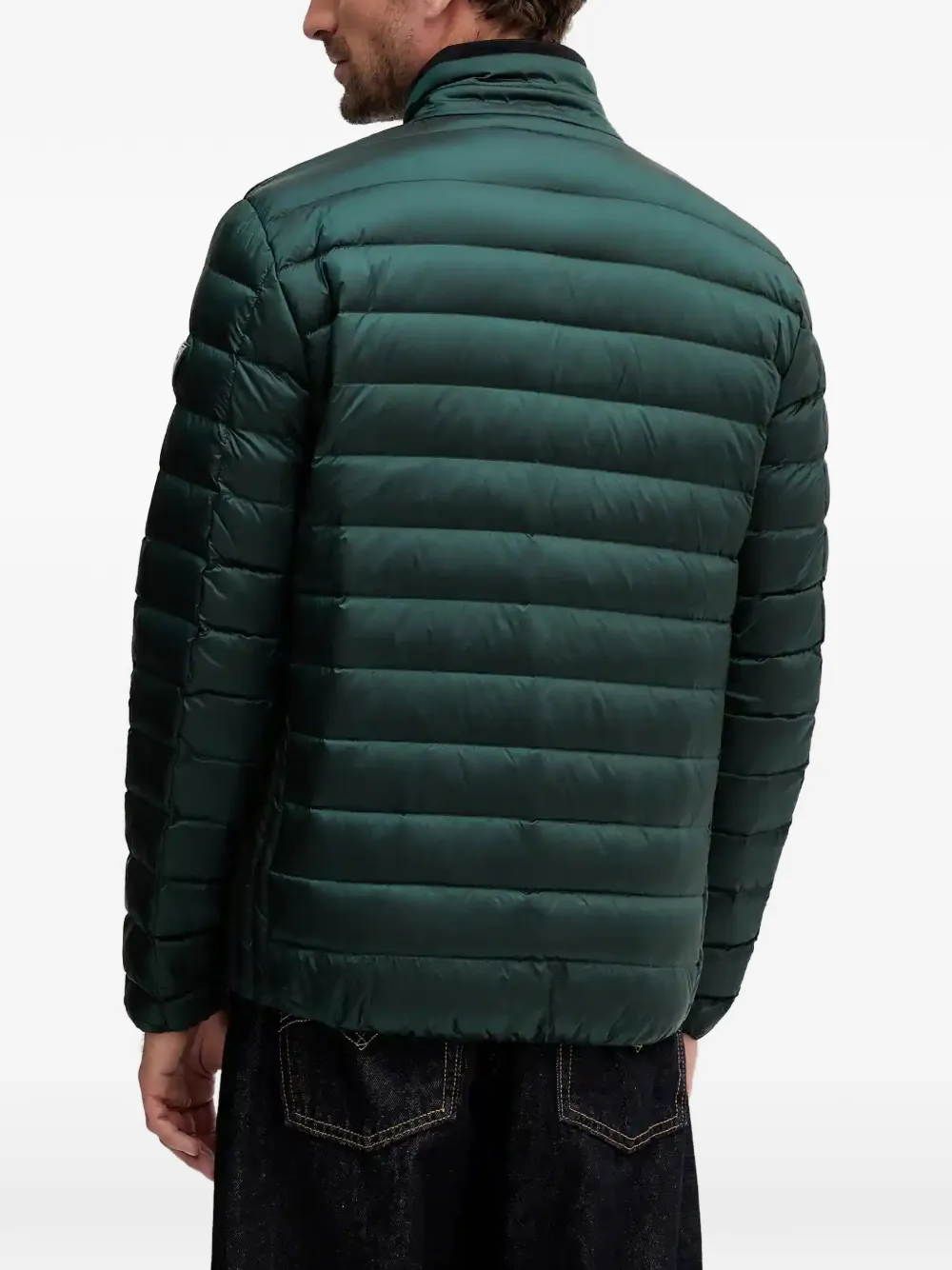 GUESS USA quilted logo-patch jacket Groen