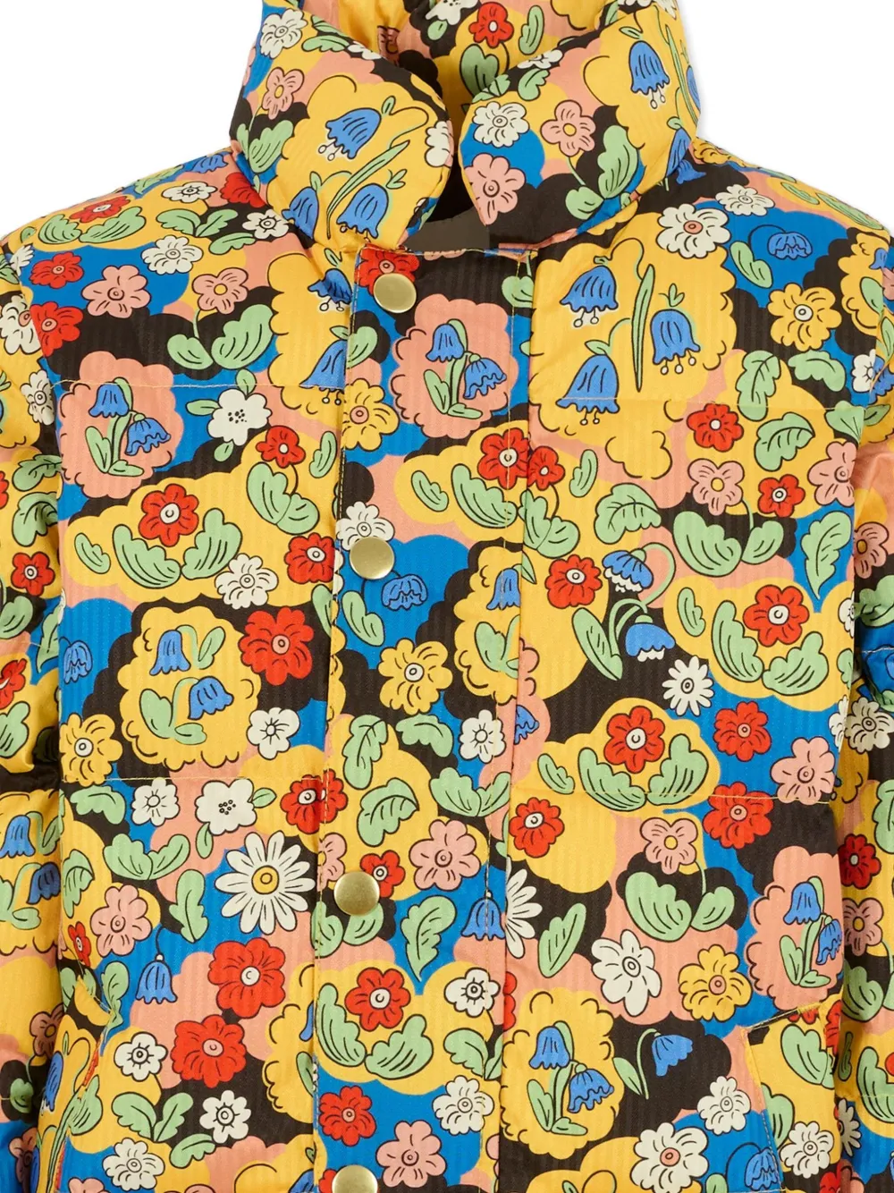 Mini Rodini Floral-print Puffer Jacket In Multi