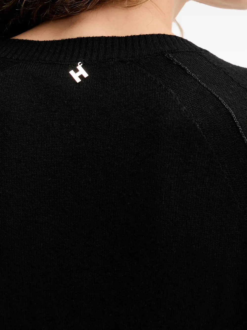 Silvian Heach Trui met V-hals en logo Zwart