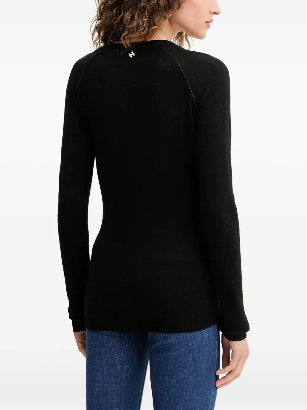 Silvian Heach Trui met V-hals en logo Zwart