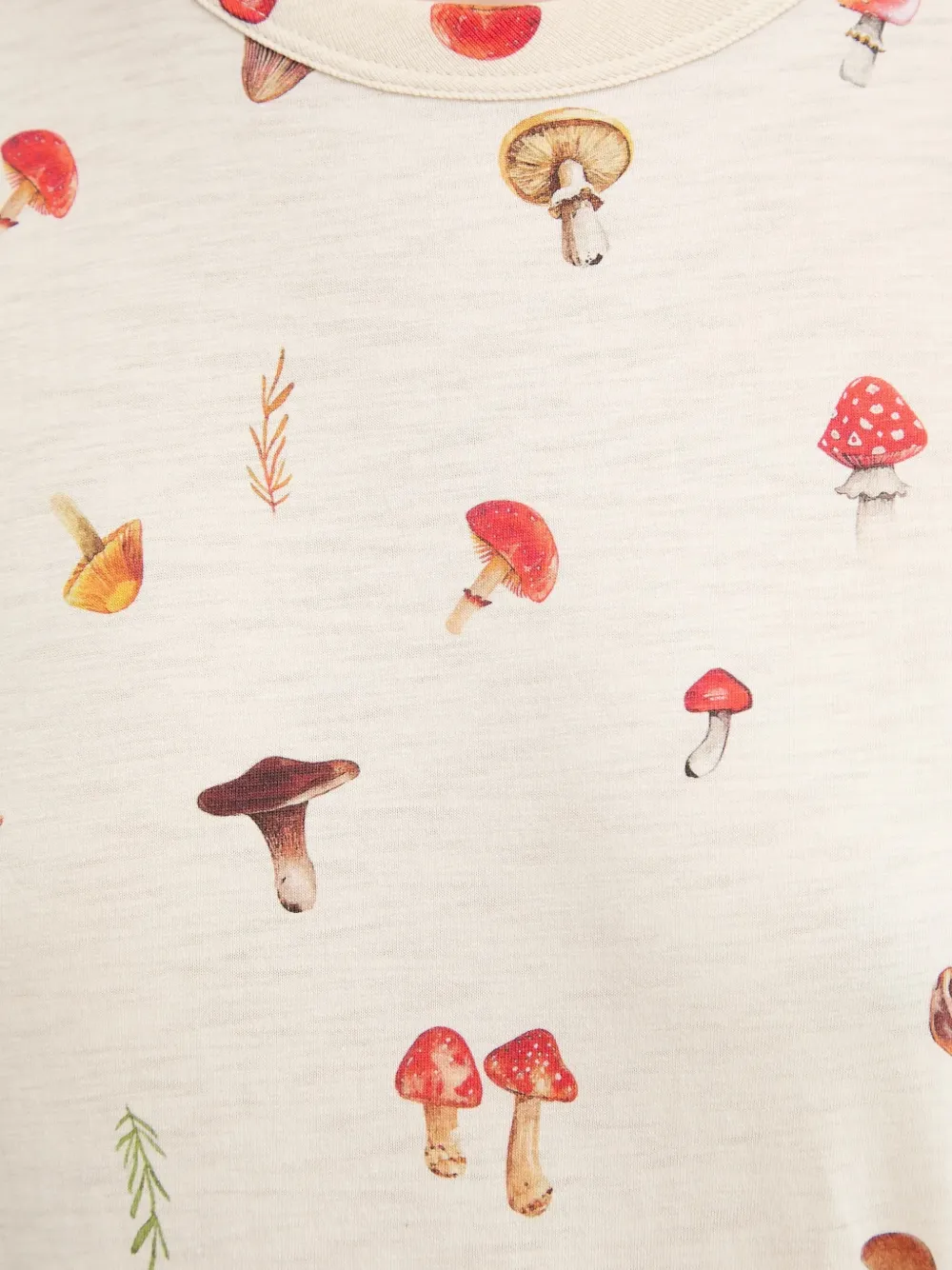 Mushroom-Print T-Shirt