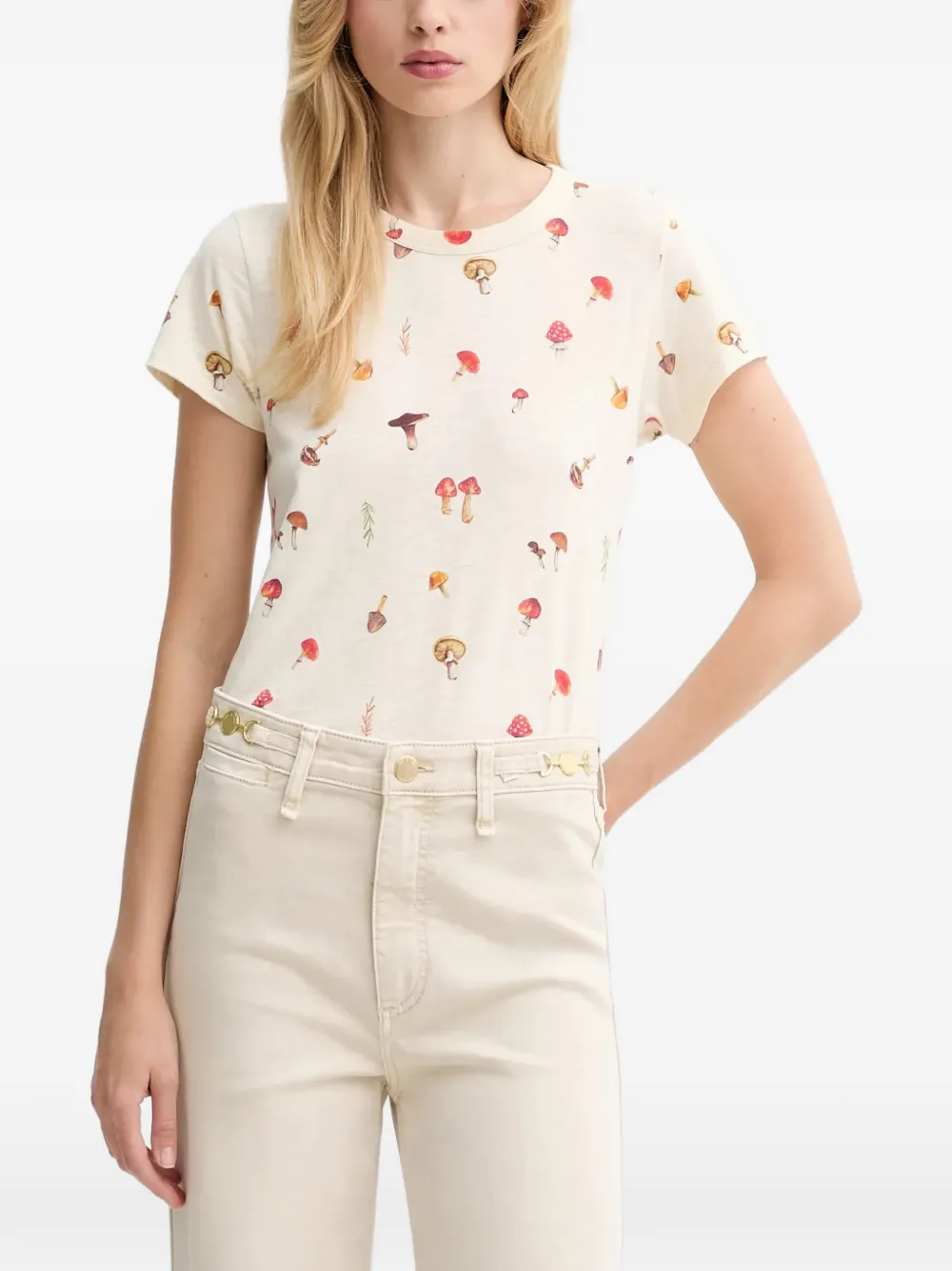 rag & bone graphic-print T-shirt - Nude