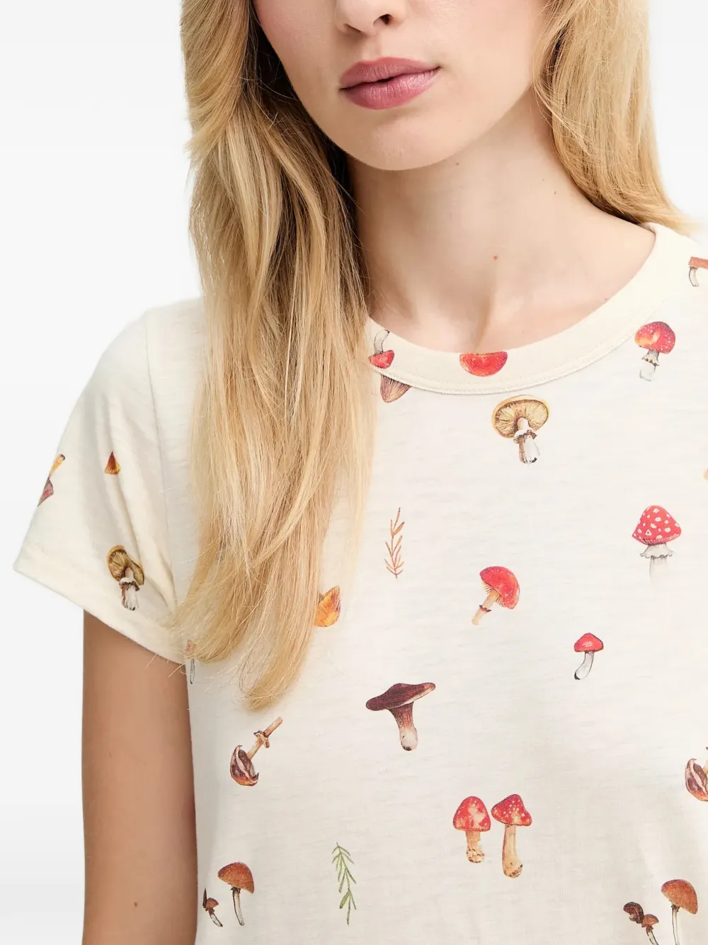 Mushroom-Print T-Shirt