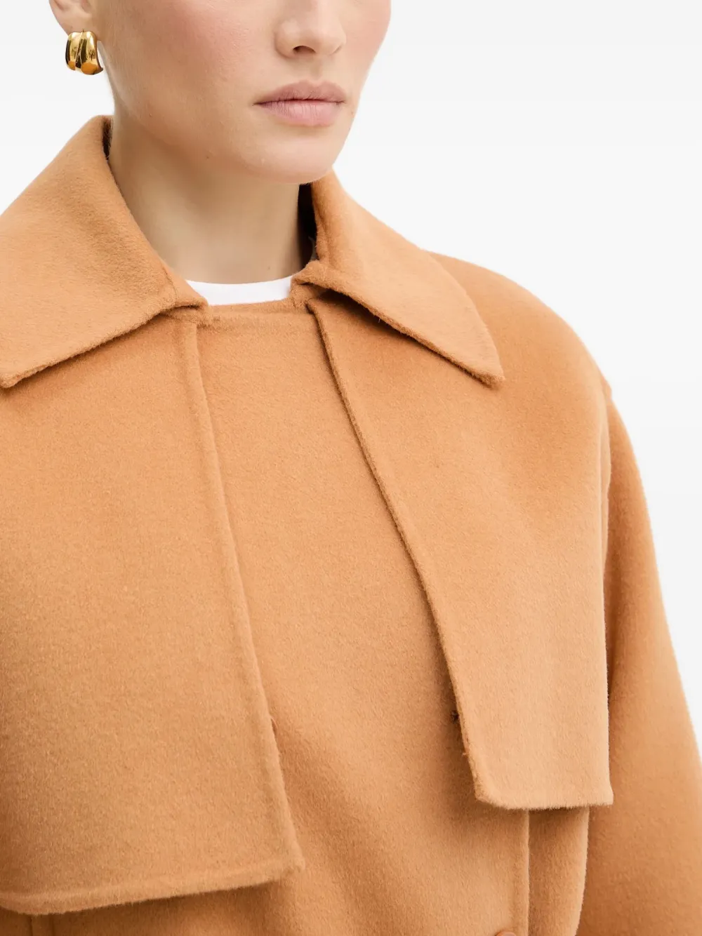 Silvian Heach Belted Buttoned Jacket In Neutral