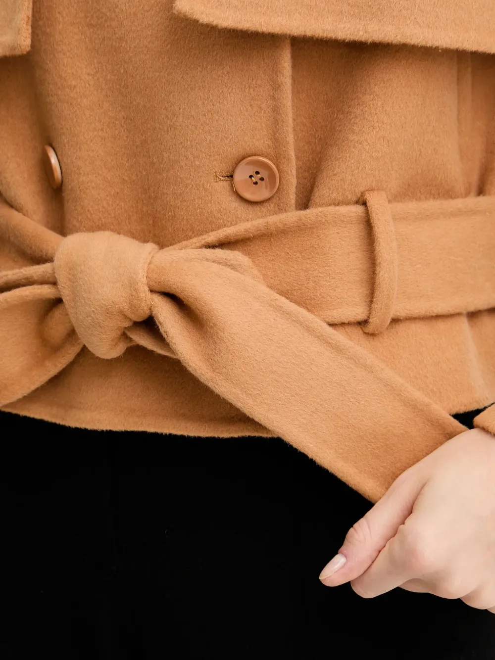 Silvian Heach Belted Buttoned Jacket In Neutral