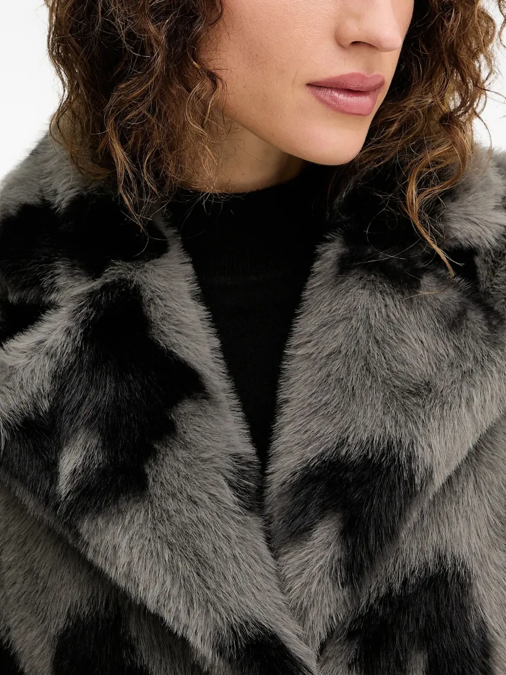 Silvian Heach Leopard-print Collared Coat In Animal Print