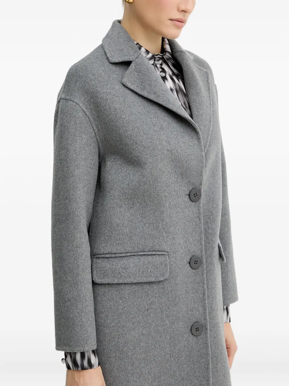 Silvian Heach Buttoned Coat In Gray