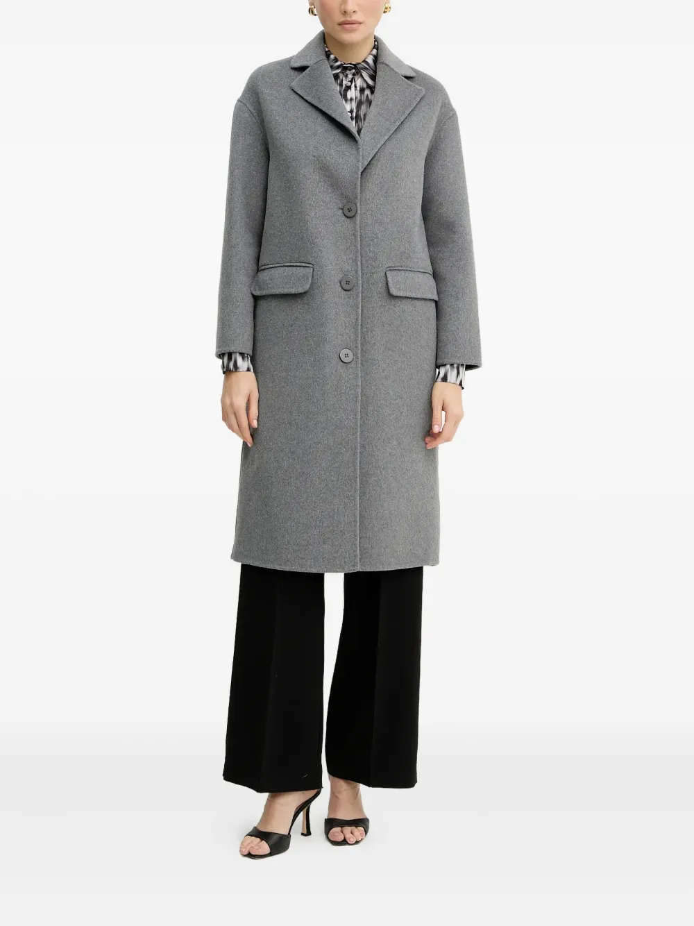Silvian Heach Buttoned Coat In Gray