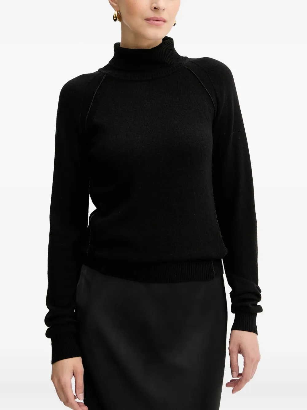 Silvian Heach roll-neck logo sweater - Nero