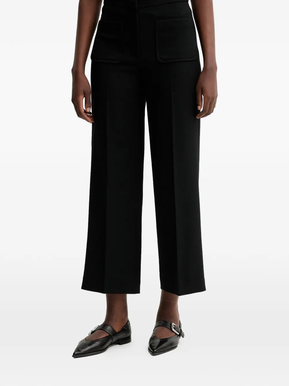 Sessun Pressed-crease Trousers In Black