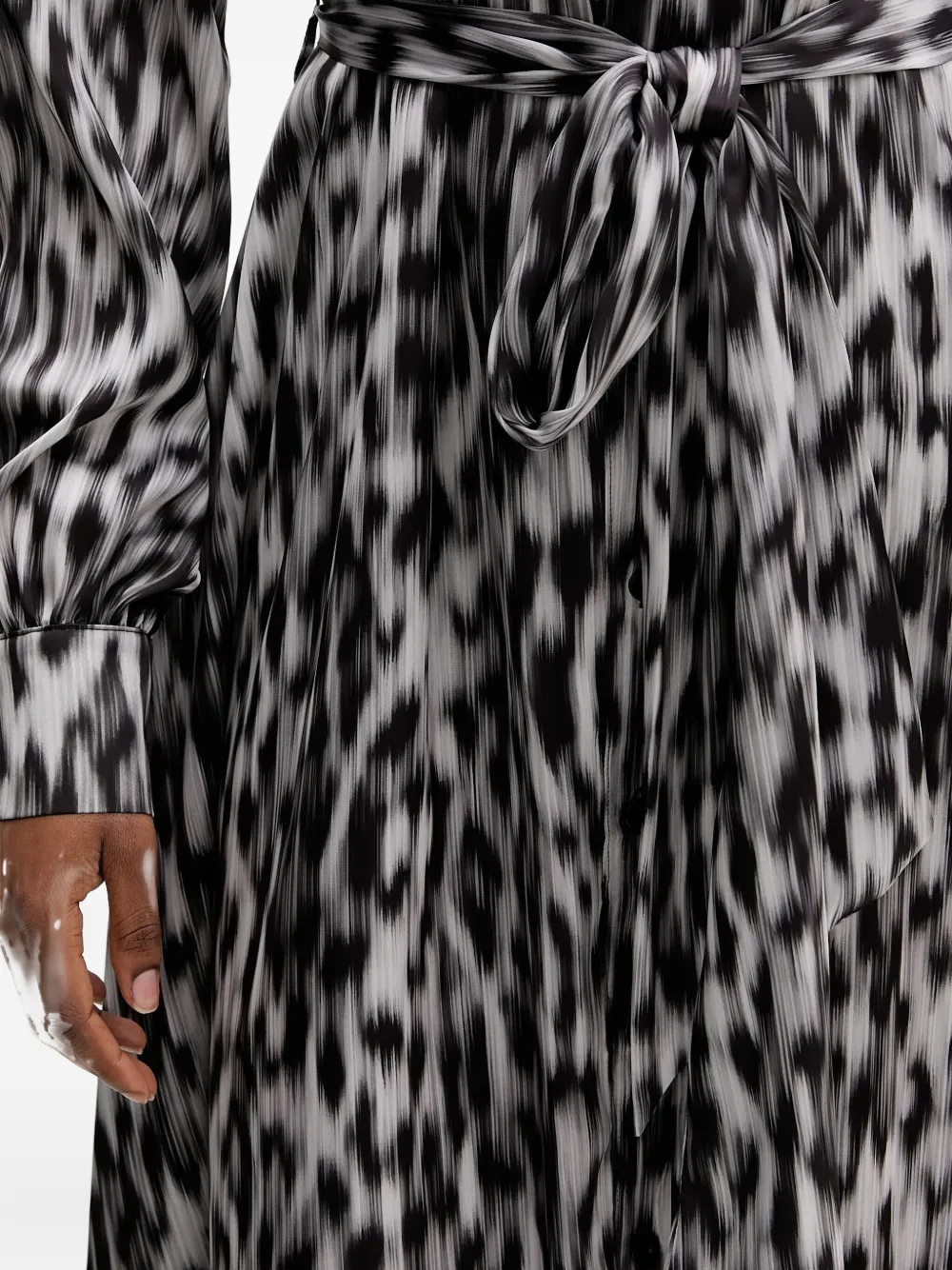 Silvian Heach Midi-jurk met dierenprint en ceintuur Zwart