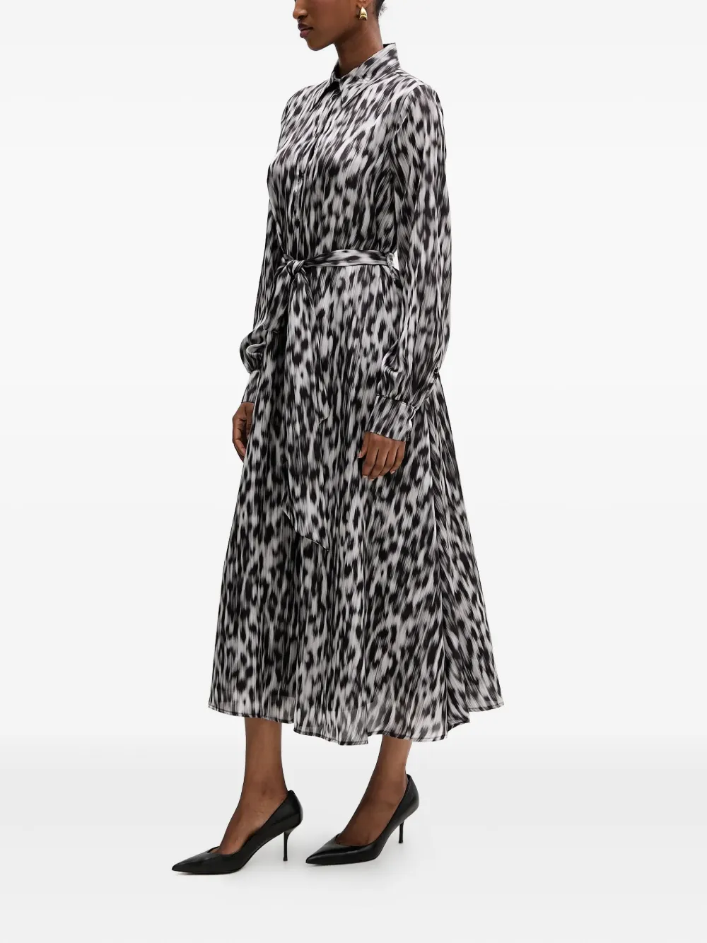 Silvian Heach belted animal-print midi dress - Nero
