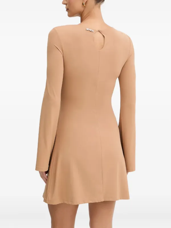 tan mini dress long sleeve Kai Dress Tan