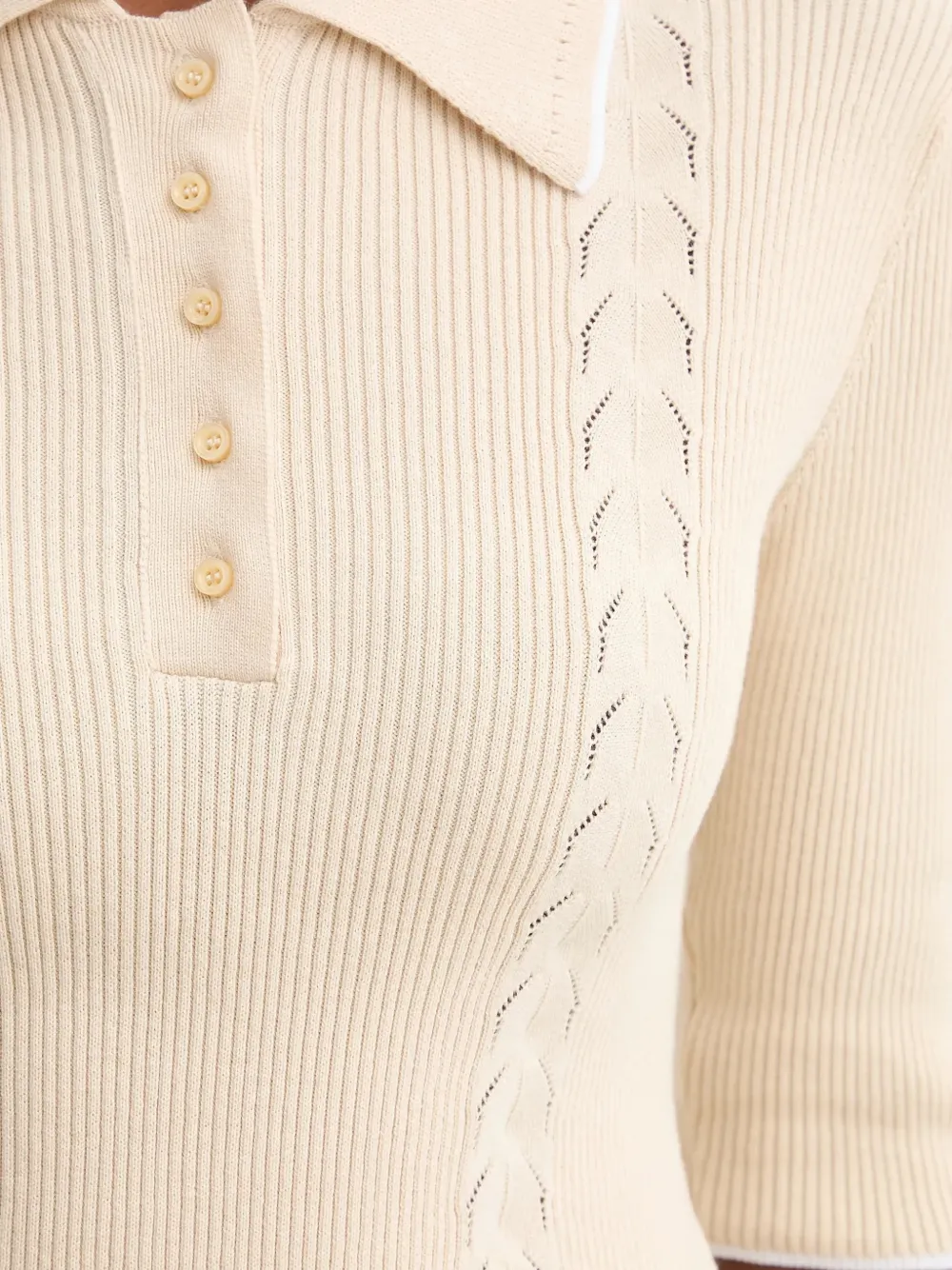 Sessun Cable-knit Polo Shirt In Neutral