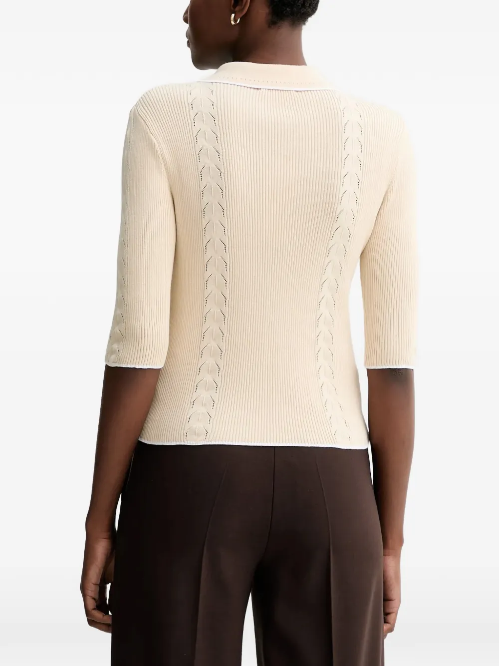 Sessun Cable-knit Polo Shirt In Neutral