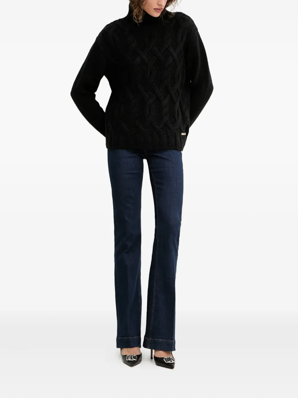 Silvian Heach Kabelgebreide coltrui Zwart