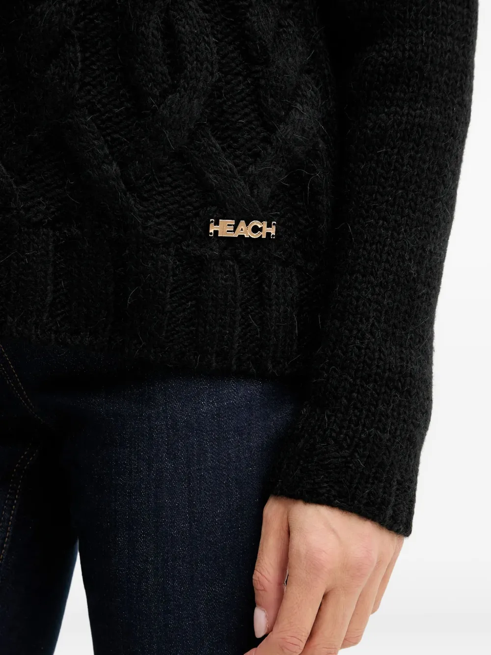 Silvian Heach Kabelgebreide coltrui Zwart