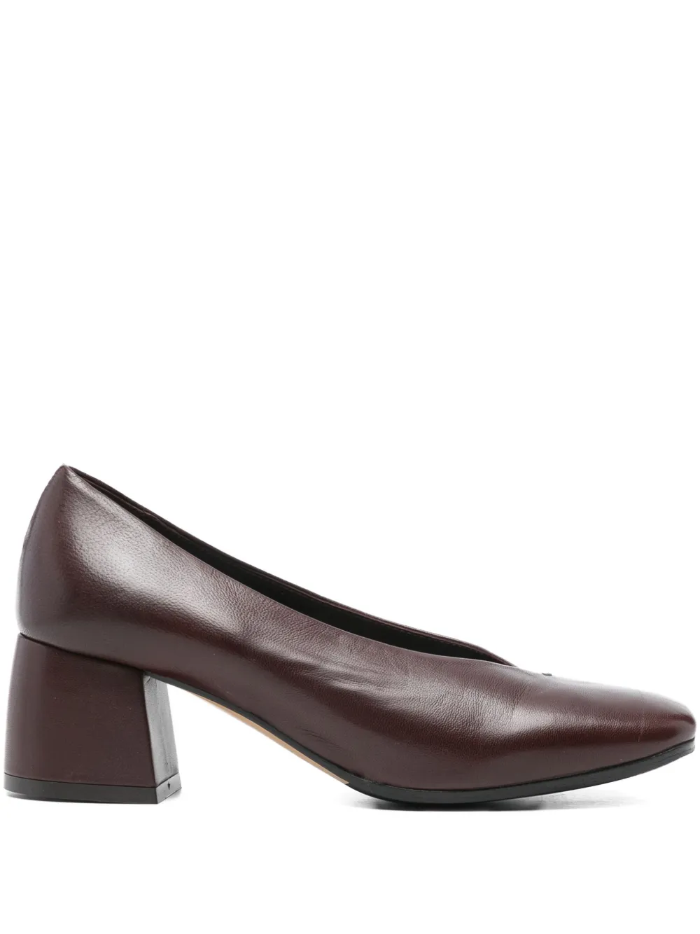 Lorena paggi block-heel leather pumps Brown