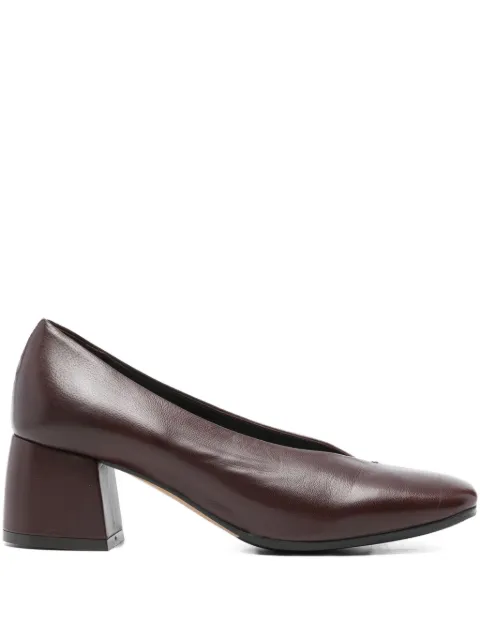 lorena paggi block-heel leather pumps