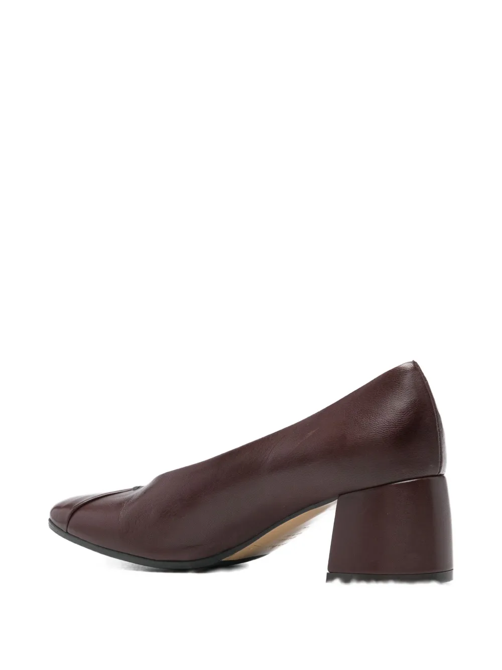 lorena paggi block-heel leather pumps Brown