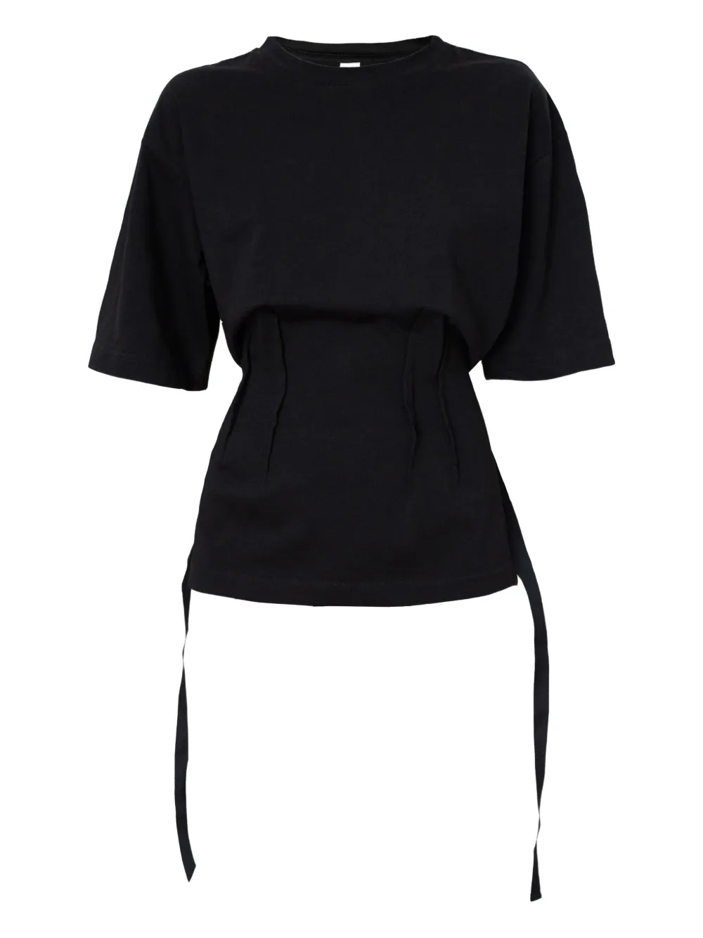 RXQUETTE round-neck tie-detail T-shirt | Black | Image 1