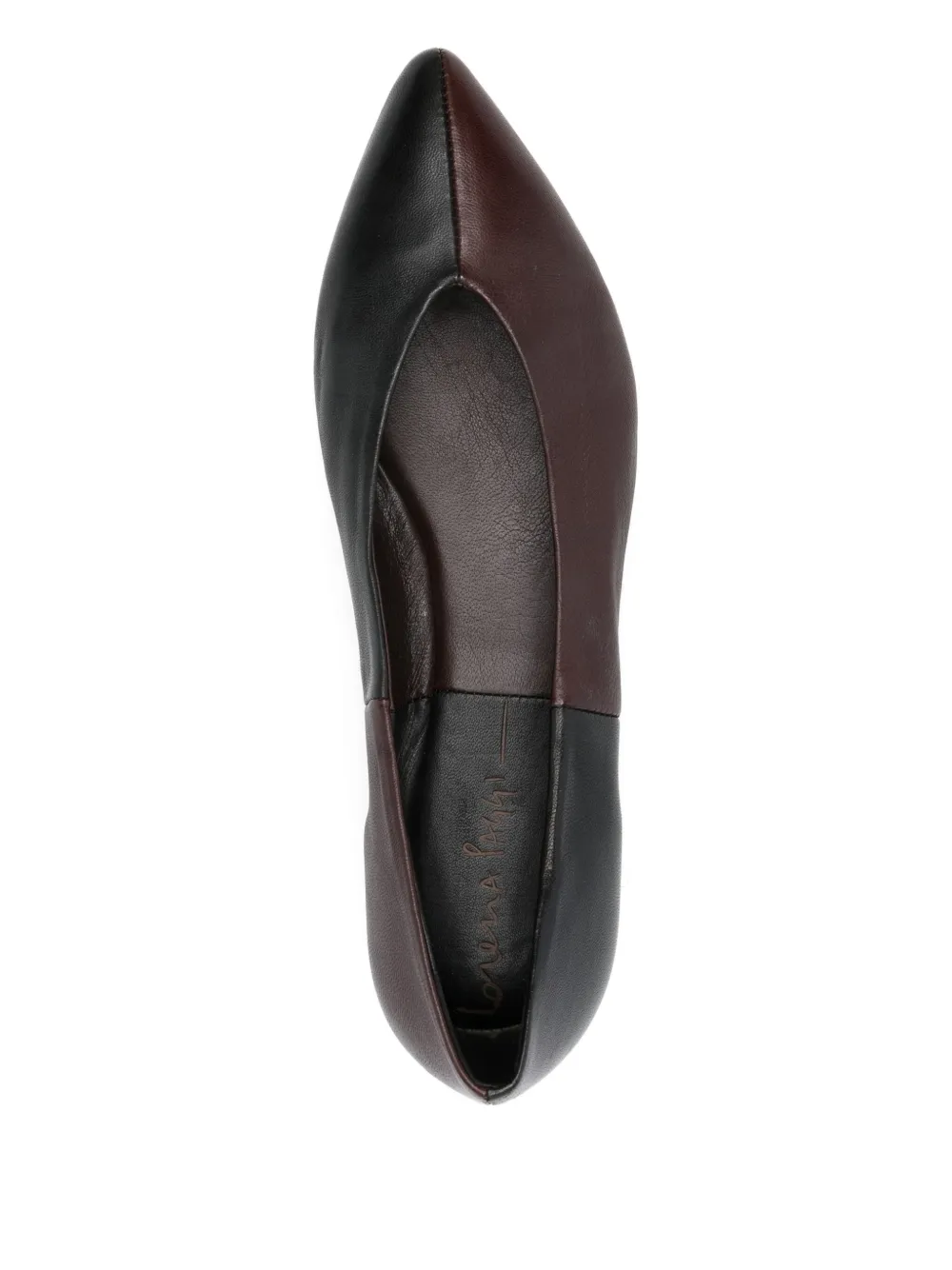 Lorena Paggi Two-tone Pointed-toe Flats In Black