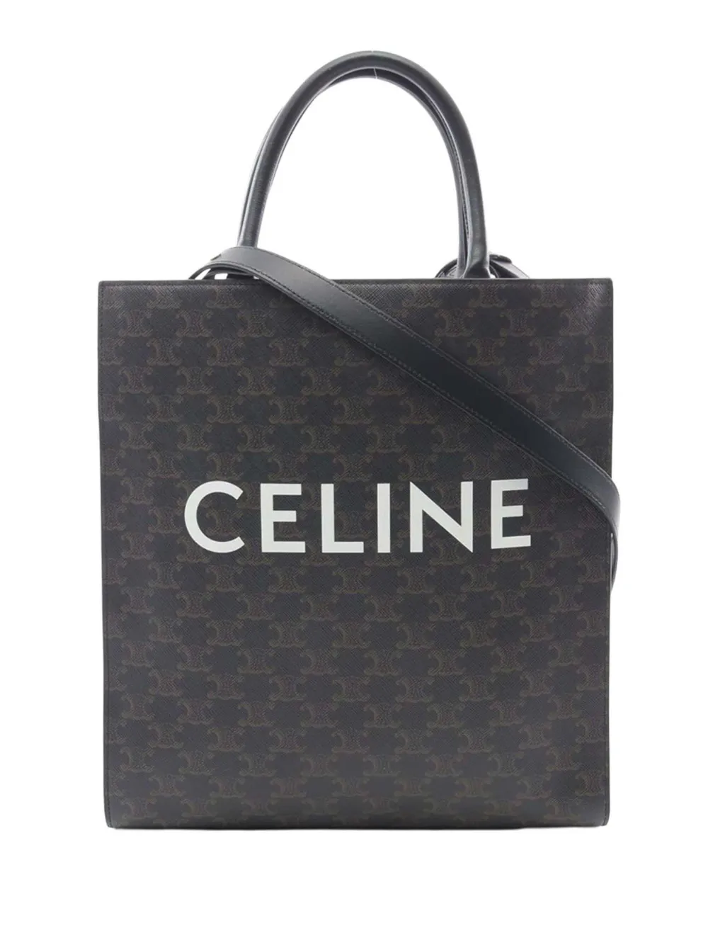 Celine Pre-Owned 2021-2025 ミディアム トリオンフ コーテッドキャンバス バーティカル カバ トート Celine Pre-Owned 2021-2025 ミディアム トリオンフ コーテッドキャンバス バーティカル カバ トート