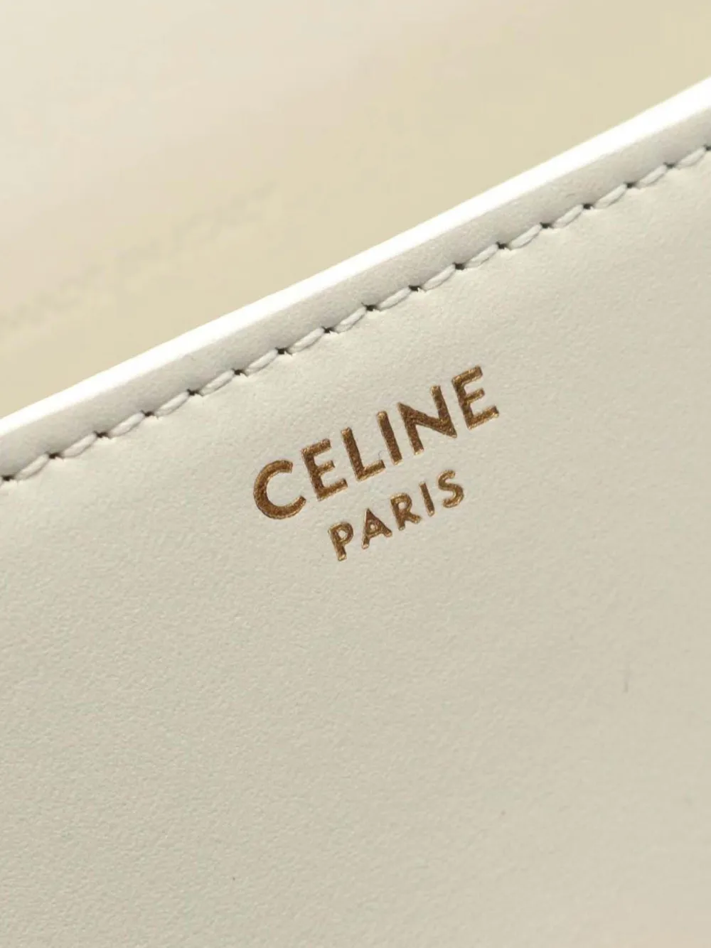 Pre-owned Celine 2021-2025 Mini Calfskin Cuir Triomphe Besace Crossbody Bag In White