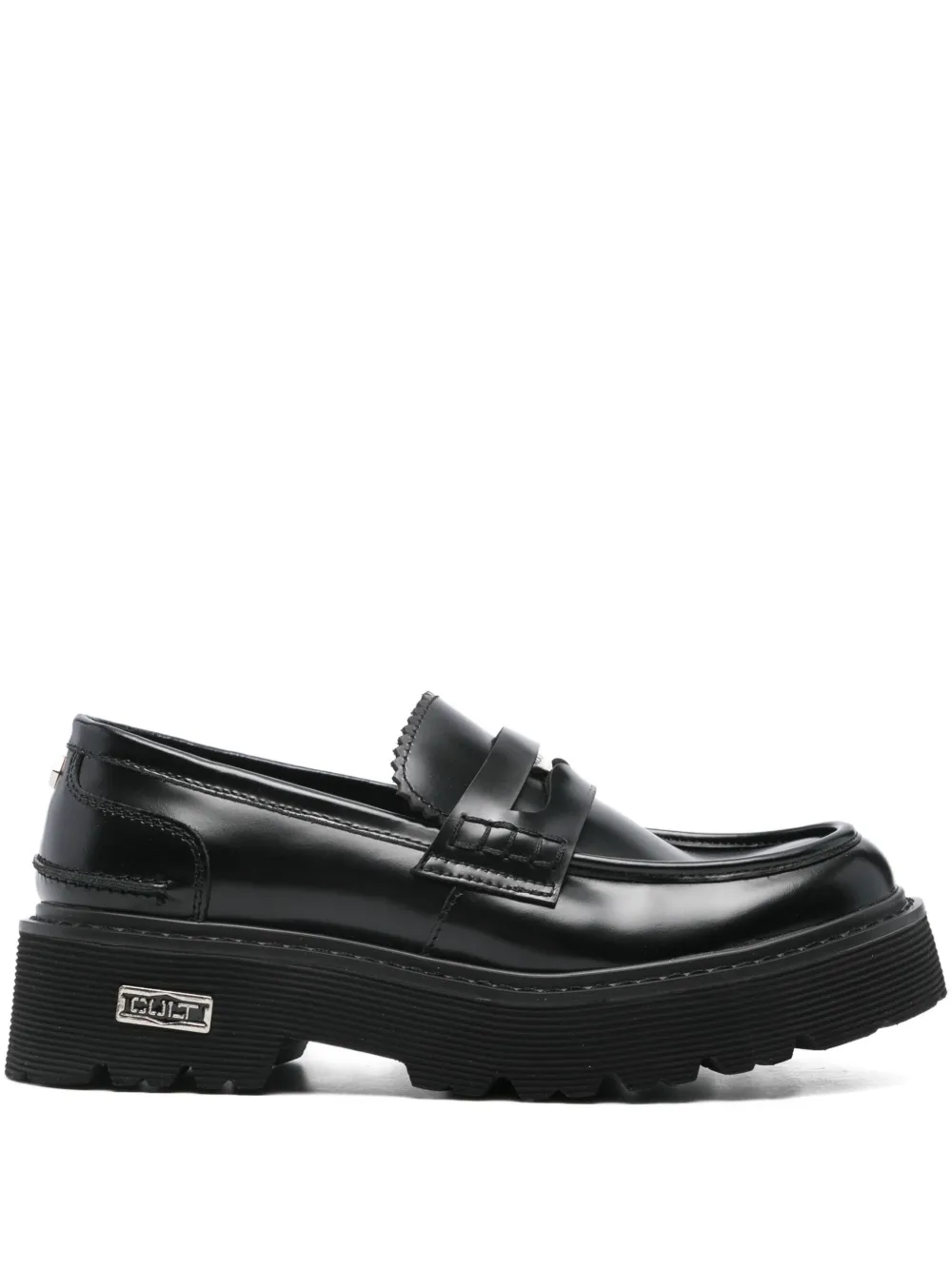 Cult penny-strap platform loafers Black
