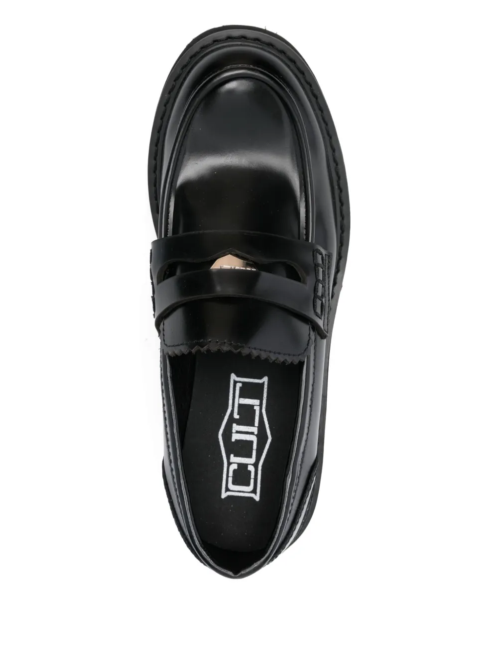 Cult Loafers met penny-bandje en plateauzool Zwart