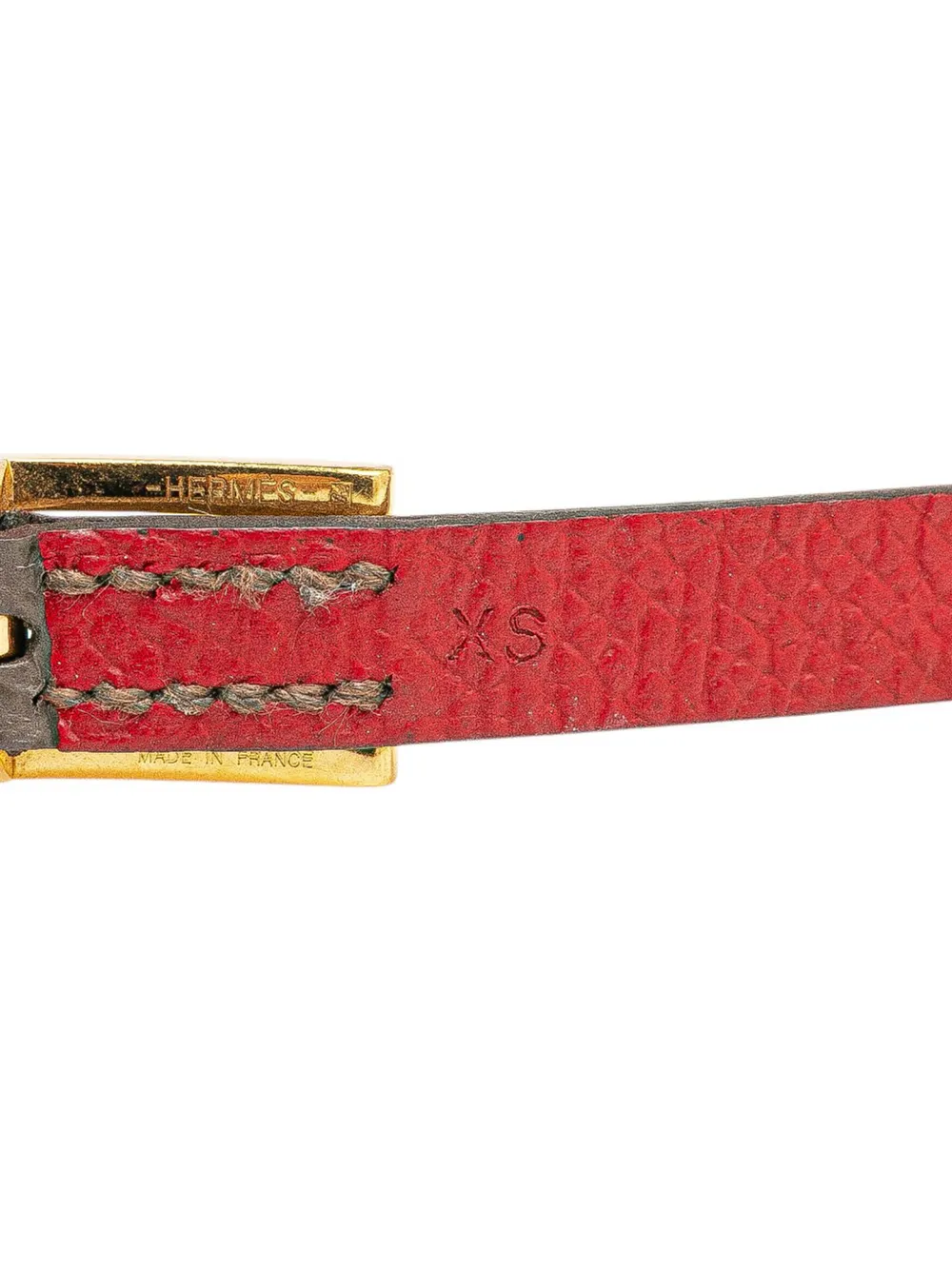 Pre-owned Hermes 1990-2015 Epsom Behapi Double Tour Bracelet Costume Bracelet In Gray
