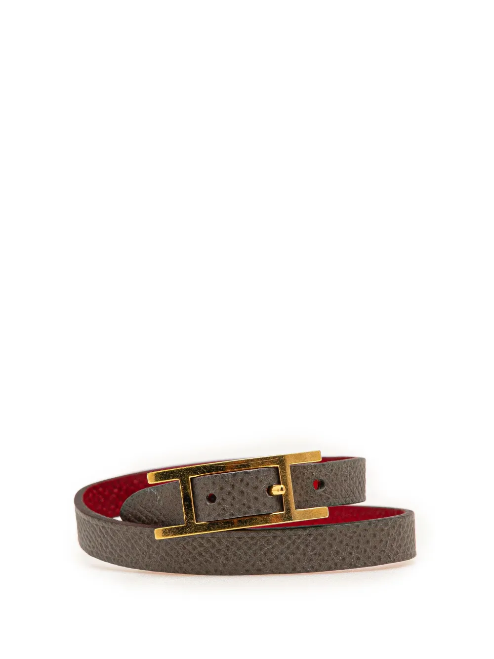 Hermès Pre-Owned 1990-2015 Epsom Behapi Double Tour Bracelet costume bracelet | Grey | Image 1